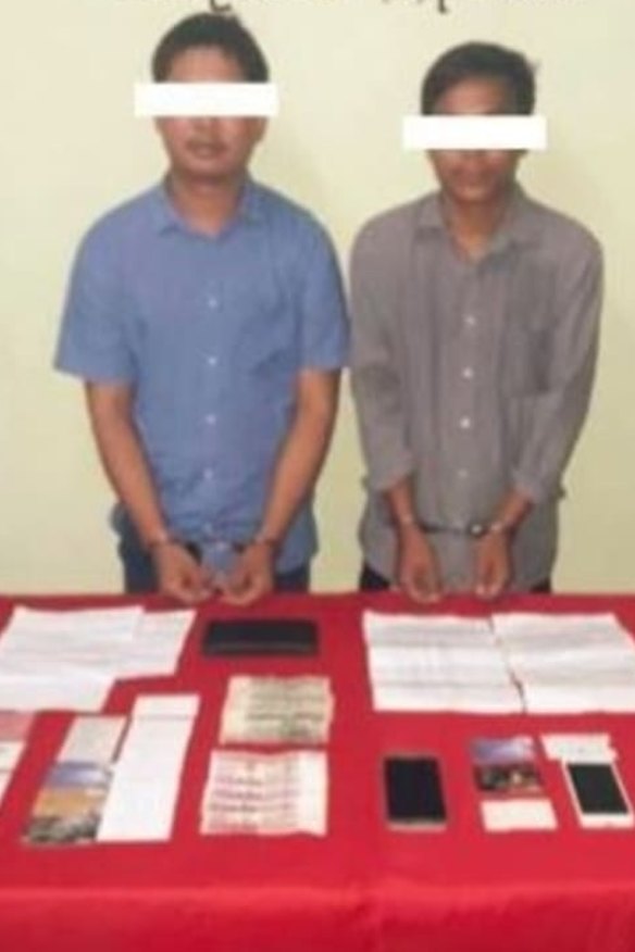 Reuters journalists Wa Lone and Kyaw Soe Oo pictured in an image published by the Myanmar's Information Ministry.