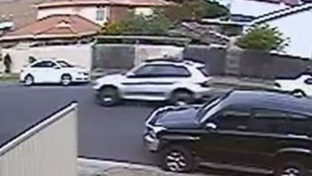 The silver BMW - captured here on CCTV - was used by the gunmen in the Coburg shooting. 