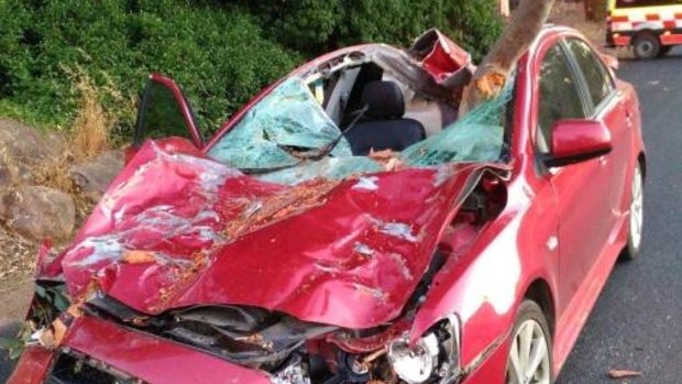Jockey Megan Taylor is lucky to be alive after a tree branch crushed her car days after Christmas. 