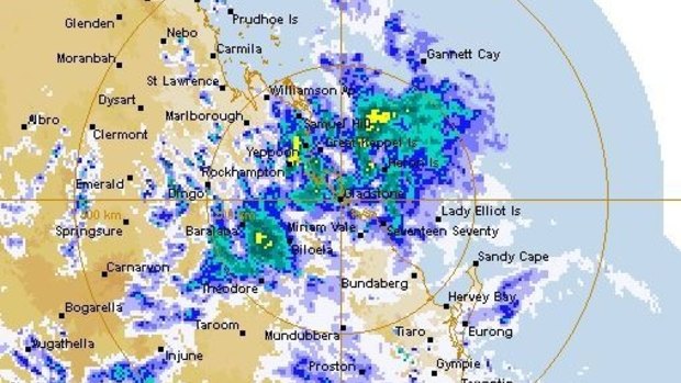 North-east Queensland between Mackay and Rockhampton has received heavy rain since Friday evening.