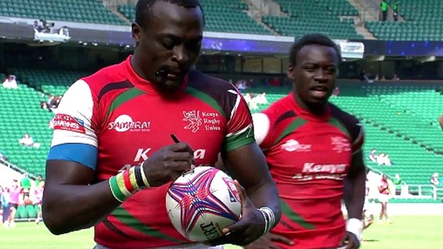 It is written: Collins Injera signs the ball before making his costly error.