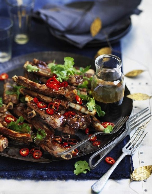 Yunnan barbecue spare ribs with black vinegar sauce <a href="http://www.goodfood.com.au/good-food/cook/recipe/yunnan-barbecue-spare-ribs-with-black-vinegar-sauce-20151208-47h2l.html"><b>(recipe here)</b></a>.
