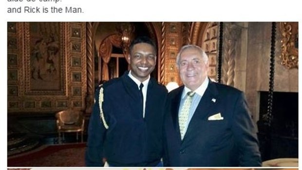 "Rick is the Man", a picture with the man who carries the "football" that would allow Trump to launch a nuclear attack. 