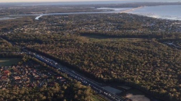 Traffic is backing up backs up on the Gateway Motorway from Bald Hills to Boondall.