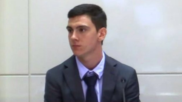Dylan Voller speaking at the royal commission. 