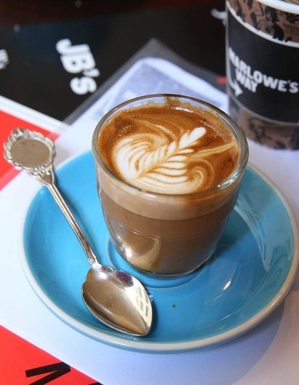 A picollo latte from Marlowe's Way on Tank Stream Way.