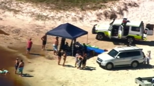 A girl, 4, was pulled from water on Bribie Island on Sunday.