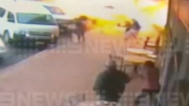 Ravenshoe CCTV footage of the devastating cafe explosion.