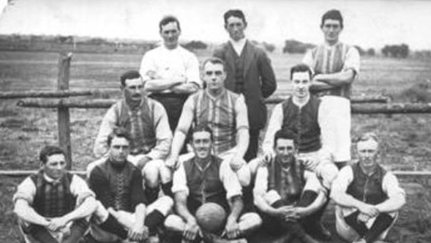 A 1913 photograph of the Irymple Football Club.