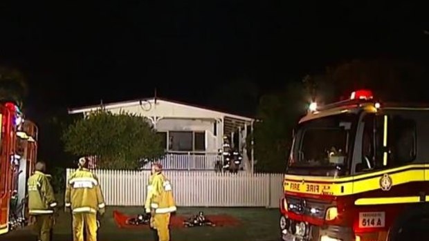 A fire ripped through the back of the Redcliffe property overnight.