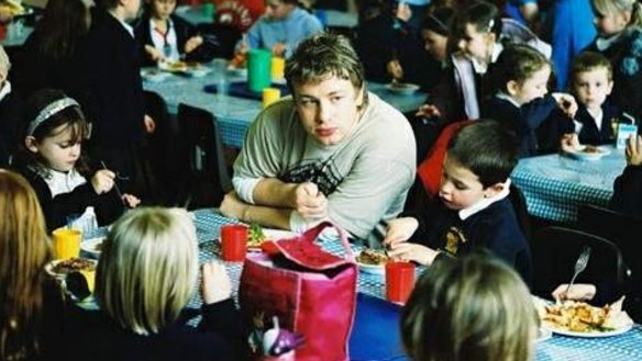 Oliver in the 2005 television series, 'Jamie's School Dinners'.