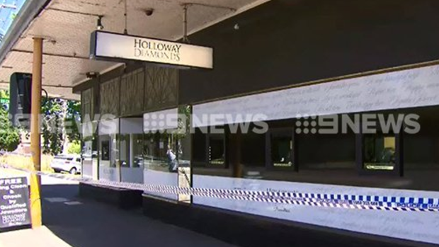Police tape around a Canterbury jewellery store after it was robbed on Thursday last week.