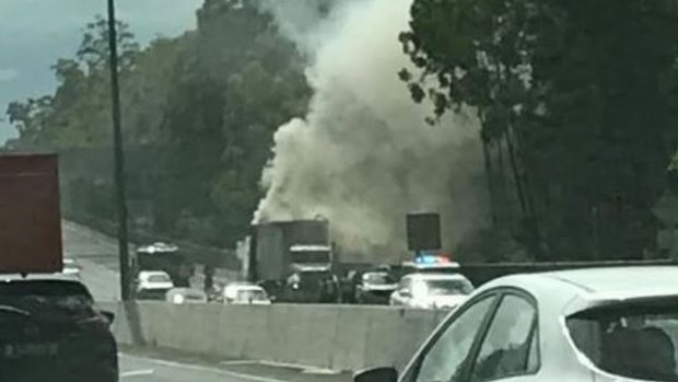 A truck fire at Mount Coot-tha caused traffic delays and closed the Legacy Way tunnel.