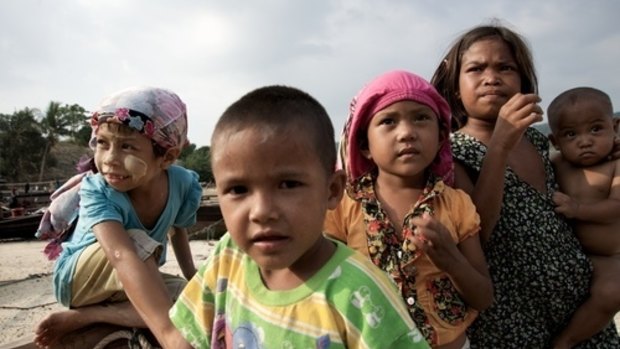 Moken kids, Mergui Islands, Myanmar.