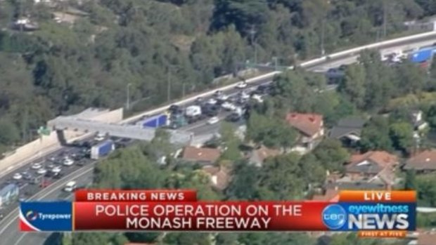 Traffic delays on the Monash Freeway.