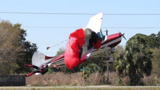 Point of contact: the  plane tangled with the parachutist at South Lakeland Airport.