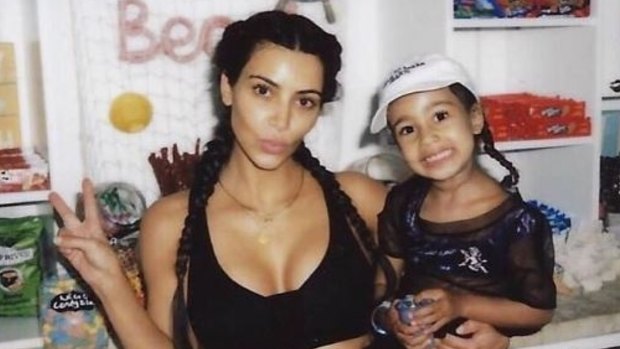 Kim Kardashian West with daughter North West.