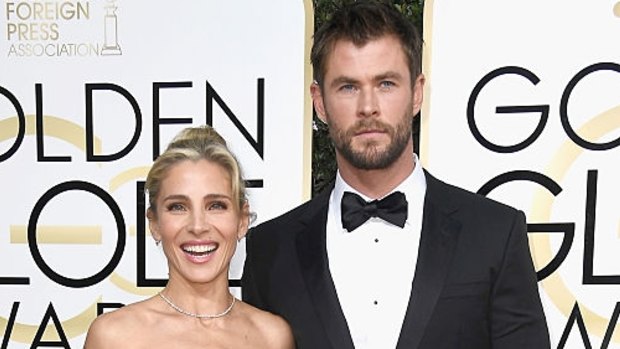 Elsa Pataky and husband Chris Hemsworth  at this year's Golden Globe Awards.