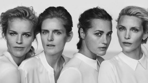 Unveiling of the Giorgio Armani New Normal campaign featuring Eva Herzigova, Yasmin Le Bon, Stella Tennant and Nadja Auermann.