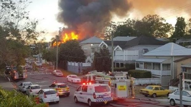 Fire crews were called around 5.30am to the blaze which engulfed two houses. 