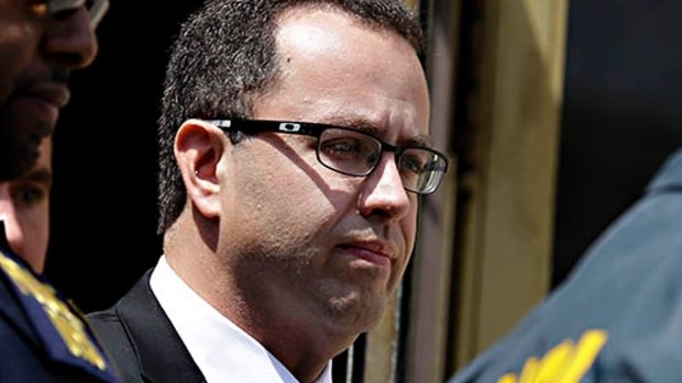 The former face of Subway, Jared Fogle, leaves the Federal Courthouse in Indianapolis in August.