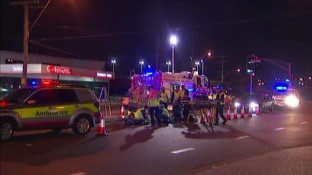 An 18-year-old has been hospitalised with head injuries after being hit by a truck in Brisbane's east.