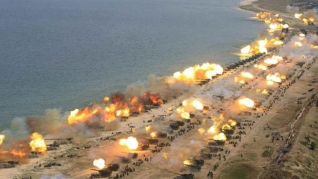 Tuesday's live fire exercise at Wonsan, North Korea, reportedly involved 400 cannons, submarines and jet fighters.
