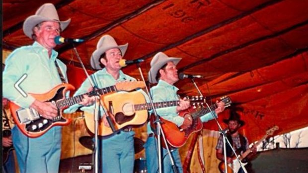 Gympie Muster founders - The Webb brothers on stage in 1982.