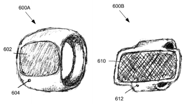 Two different depictions of what a touch-screen 'iRing' might look like.