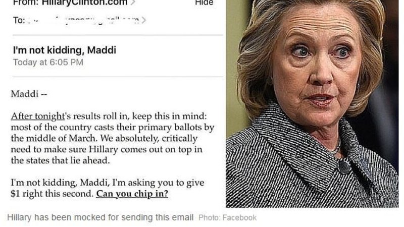 Imnotkiddingmaddi Trends After Hillary Clinton Sends Email Seeking 1 Donation