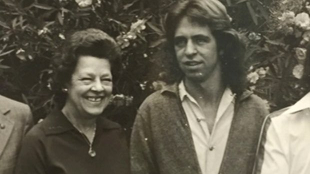 Brian Nankervis with his mother, c 1977. 