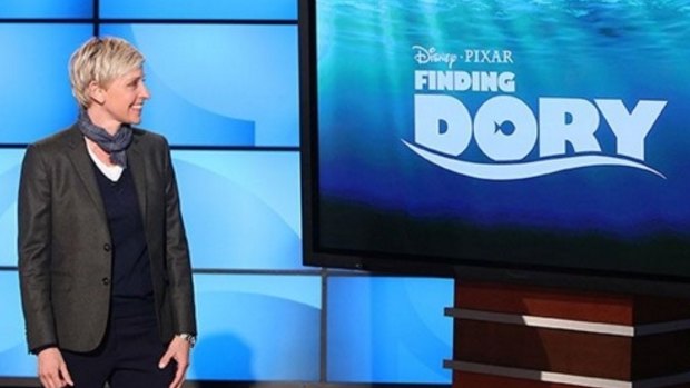 Ellen DeGeneres announcing the <i>Finding Nemo</i> sequel.