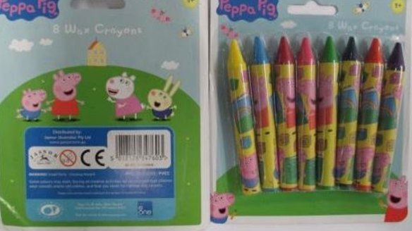 These Peppa Pig crayons were found to have asbestos in them.