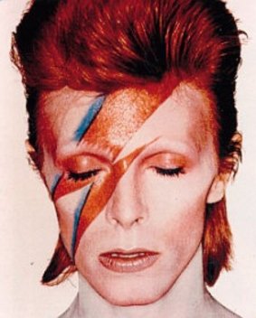Bowie, as Ziggy Stardust, on the cover of Aladdin Sane.