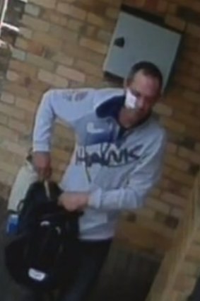 A bike-riding man with a patch allegedly caught on camera at Noble Park during a burglary.