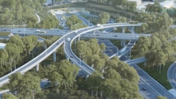 The size of the WestConnex interchange at St Peters has angered many residents. 