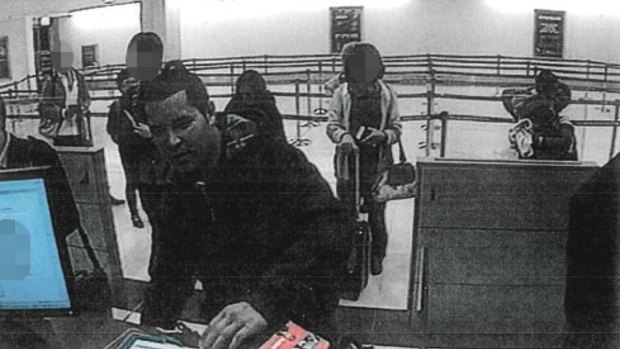 CCTV footage of Ahmad Naizmand at the airport. 