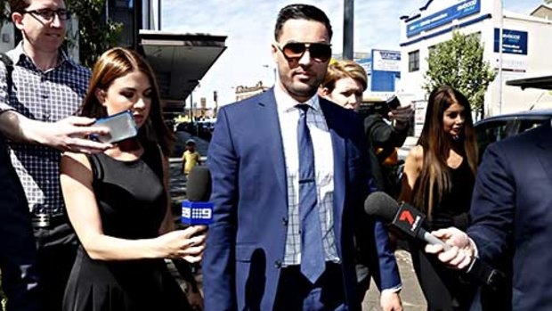 Auburn deputy mayor Salim Mehajer and his wife Aysha arrive at Bankstown Local Court on Wednesday.