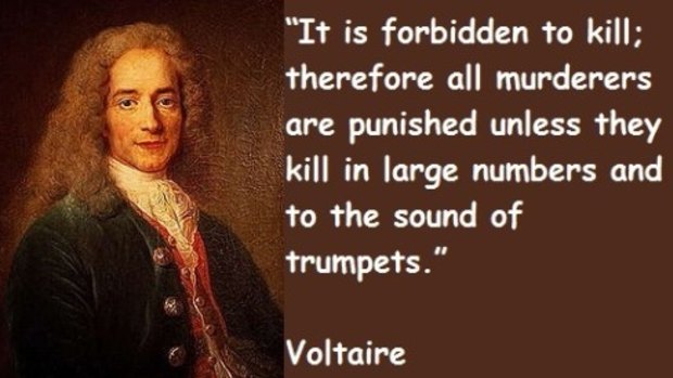 Voltaire's thoughts on war.