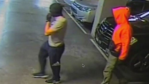 Thieves in the underground car park in Riversdale Road, Hawthorn.