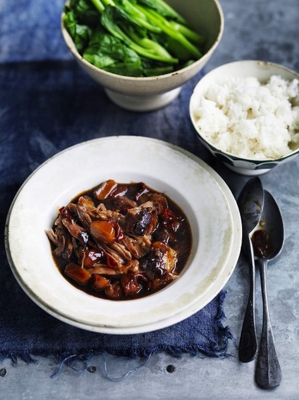 Neil Perry's braised pork with water chestnuts. <a href="http://www.goodfood.com.au/good-food/cook/recipe/braised-pork-with-water-chestnuts-20121123-29tsg.html"><b>(recipe here)</b></a>.