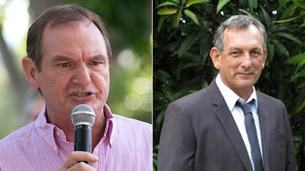 Ipswich mayor Paul Pisasale and electoral challenger Gary Duffy.