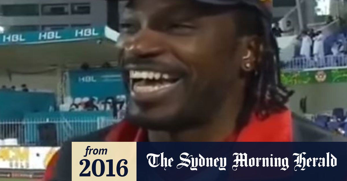 Don T Blush Baby Saga Chris Gayle Repeats Mel Mclaughlin Interview Comments In Psl Spot