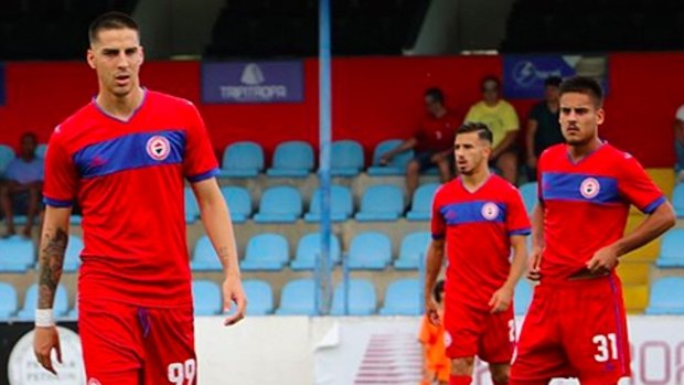 Benfica bound: Australian striker Anthony Carter (left) is set to jump from Portugal's third tier to the country's biggest club. 