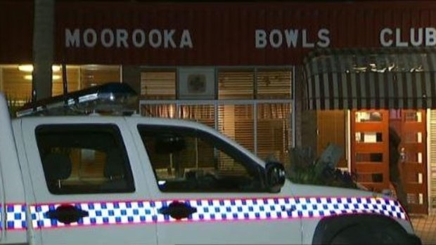 An armed thief stole money from the Moorooka Bowls Club, where he locked a staff member in a room.