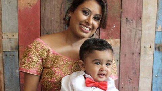 Faria Hossain with her son.