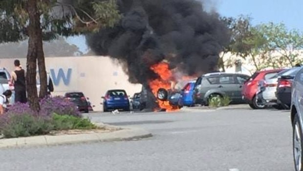 The RAV 4 was destroyed by fire on Thursday afternoon. 