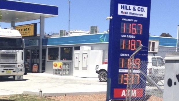 Fyshwick's Metro service station fuel prices on Wednesday.