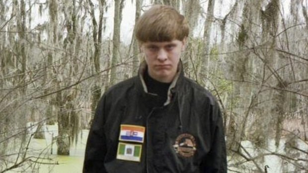 Dylann Roof, 21, who police suspect of shooting dead nine people at a historic black church in Charleston. The picture on Roof's Facebook page showed him wearing a black jacket with patches of the apartheid-era South African flag and the flag of white-ruled Rhodesia, now Zimbabwe. 