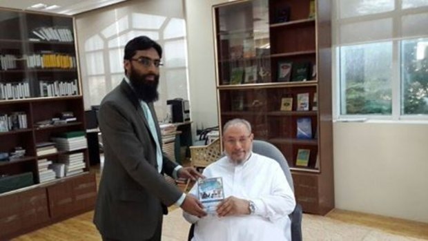 Waseem Razvi (left) with Sheikh Yusuf al-Qaradawi.